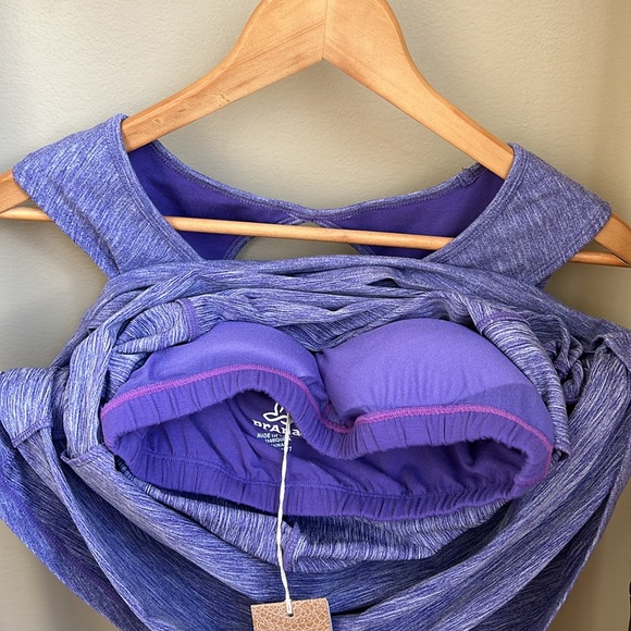 NWT Prana Performance Calico Active Dress Athletic Ultra Violet Shelf Bra - Picture 7 of 9